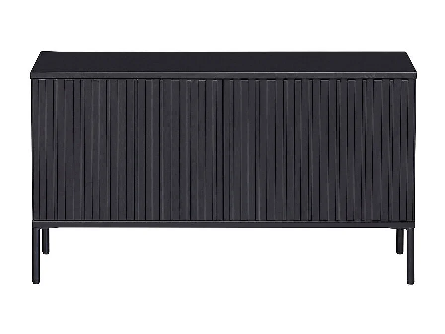 New Gravure - Meuble TV 2 portes en bois L100cm - Noir