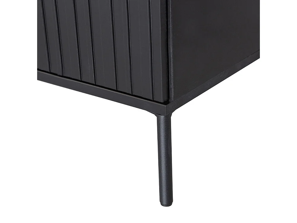 New Gravure - Meuble TV 2 portes en bois L100cm - Noir