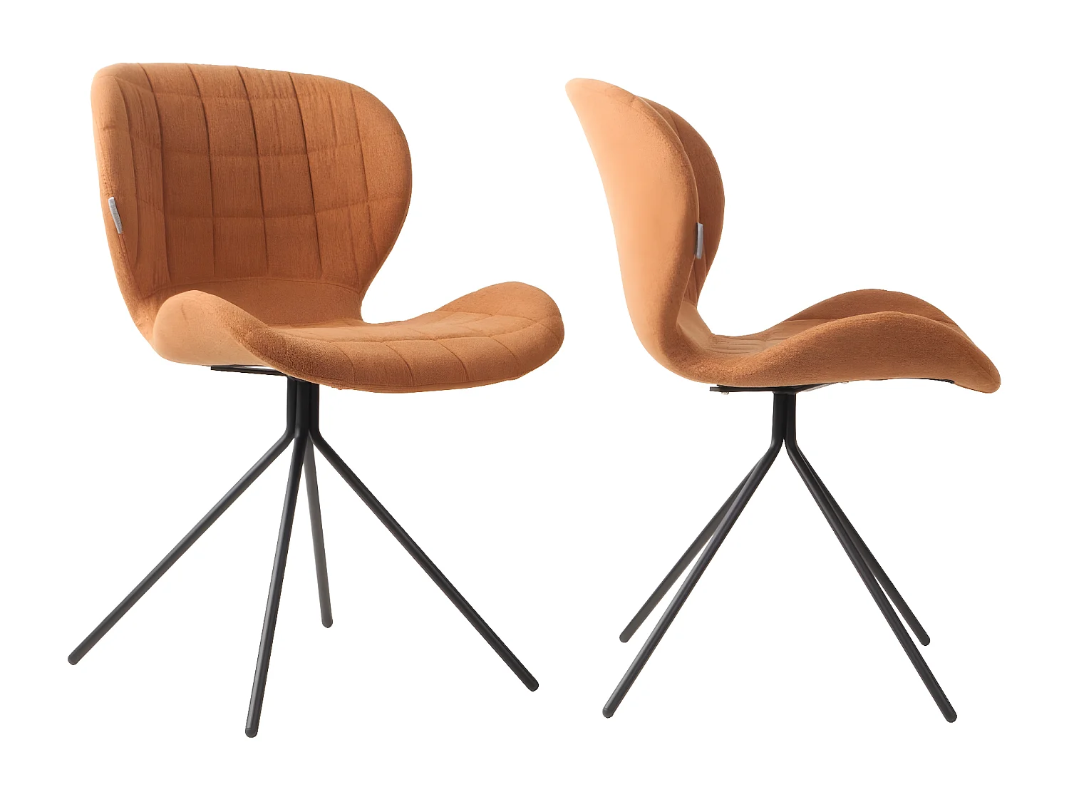 OMG - 2 chaises design en tissu lainé camel