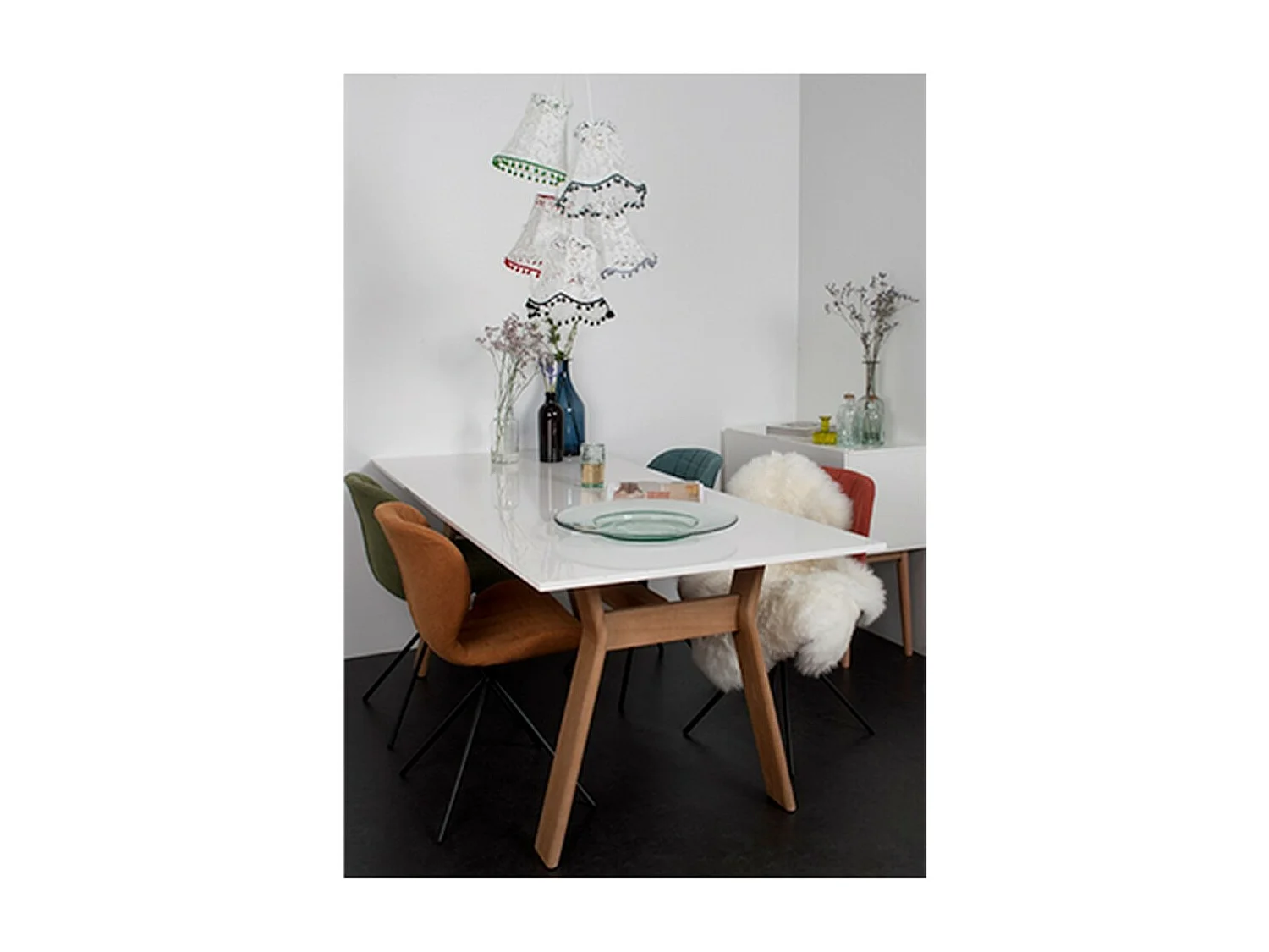 OMG - 2 chaises design en tissu lainé camel