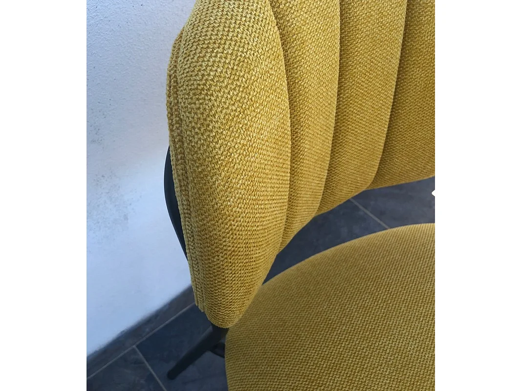 BELLAGIO - 2 Chaises de repas en tissu jaune