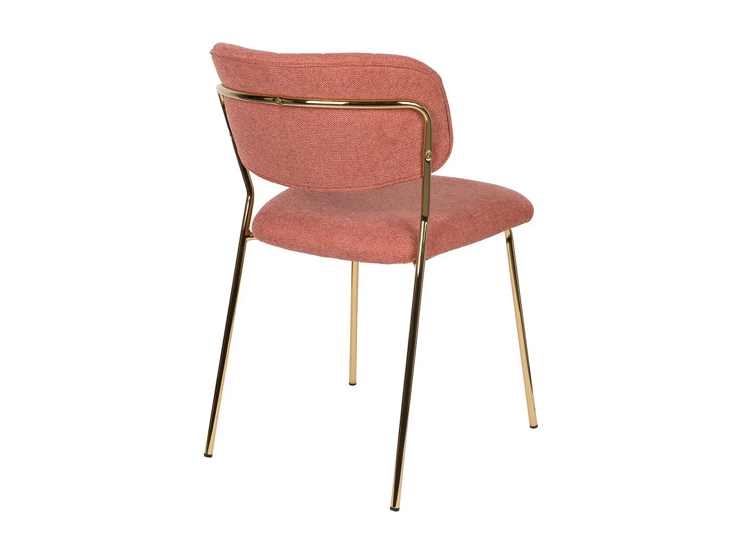 BELLAGIO - Chaise de repas en tissu rose avec structure dorée