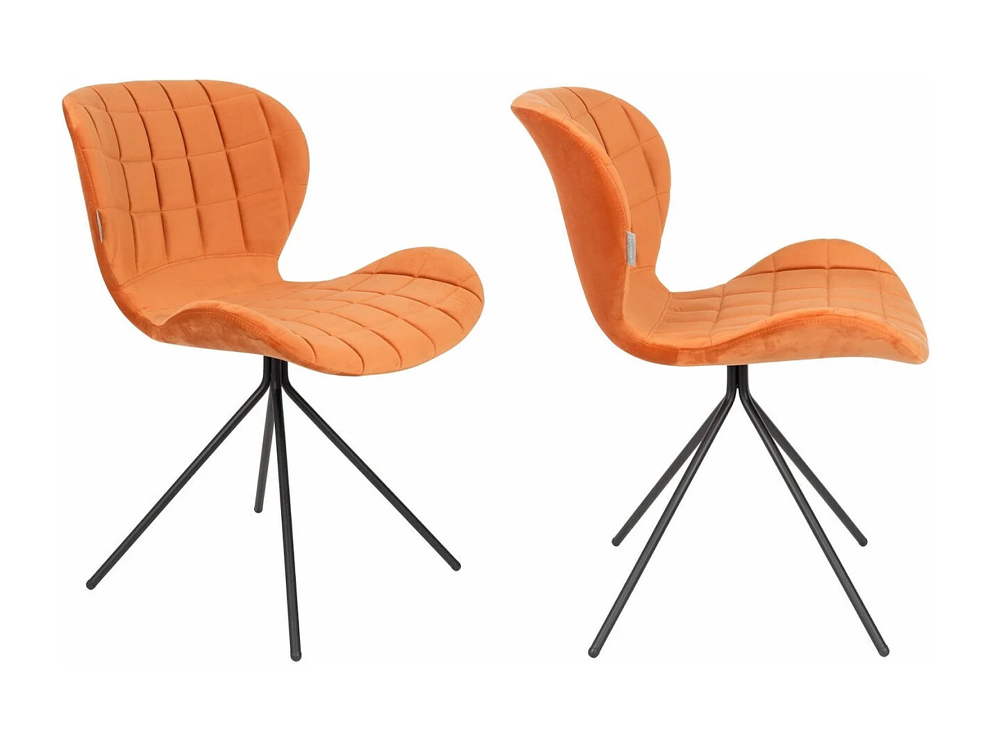 OMG - 2 Chaises design en velours doux