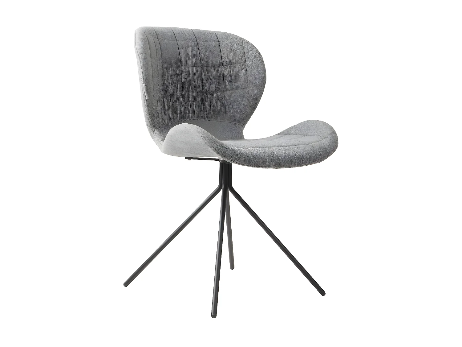 OMG - 2 chaises design en tissu gris confortables