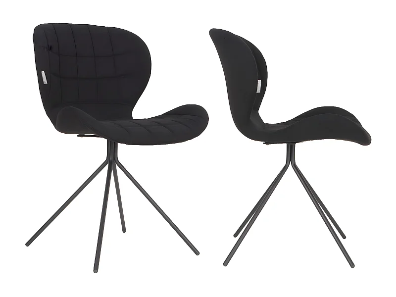OMG - 2 chaises design en tissu noir