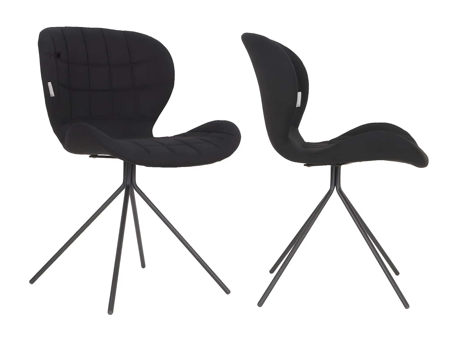 OMG - 2 chaises design en tissu noir