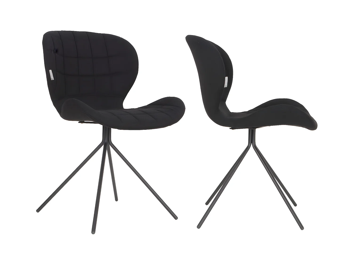 OMG - 2 chaises design en tissu noir
