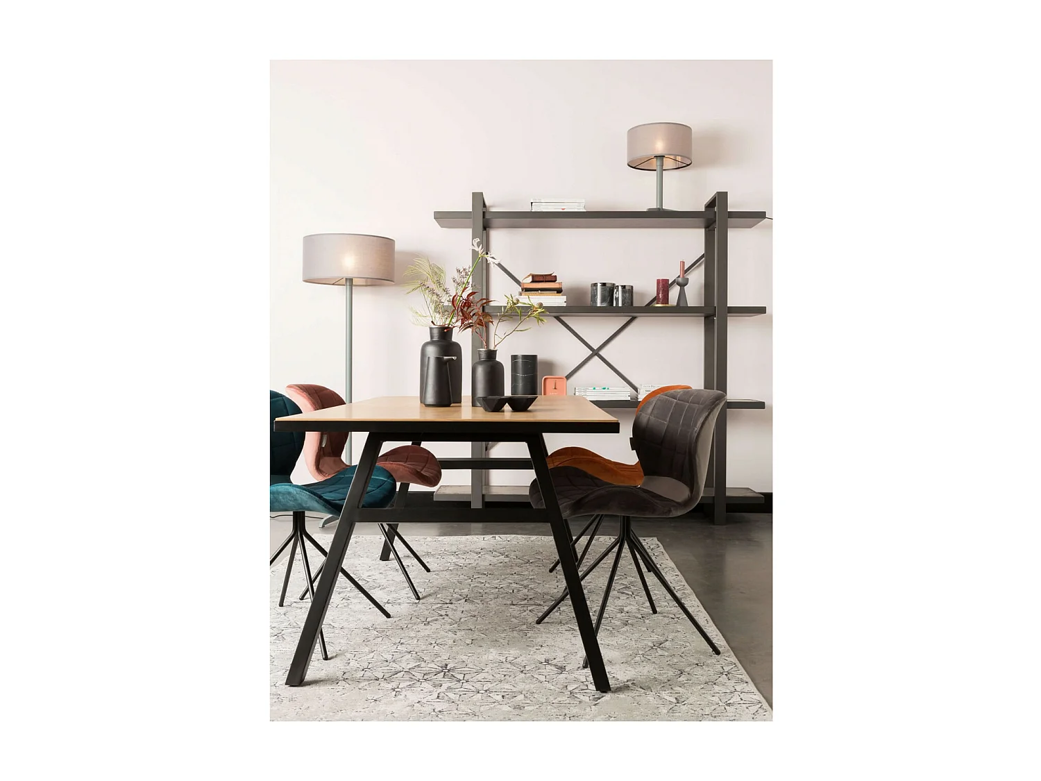 OMG - 2 Chaises en velours confortable gris