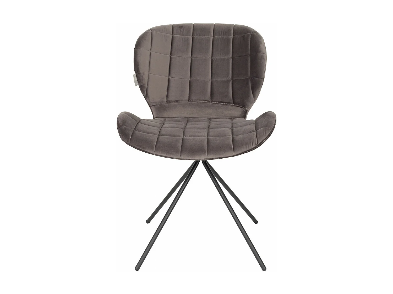 OMG - 2 Chaises en velours confortable gris