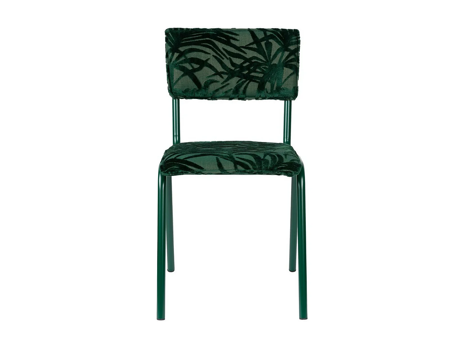 BACK TO MIAMI - Chaise de repas en velours brodé vert