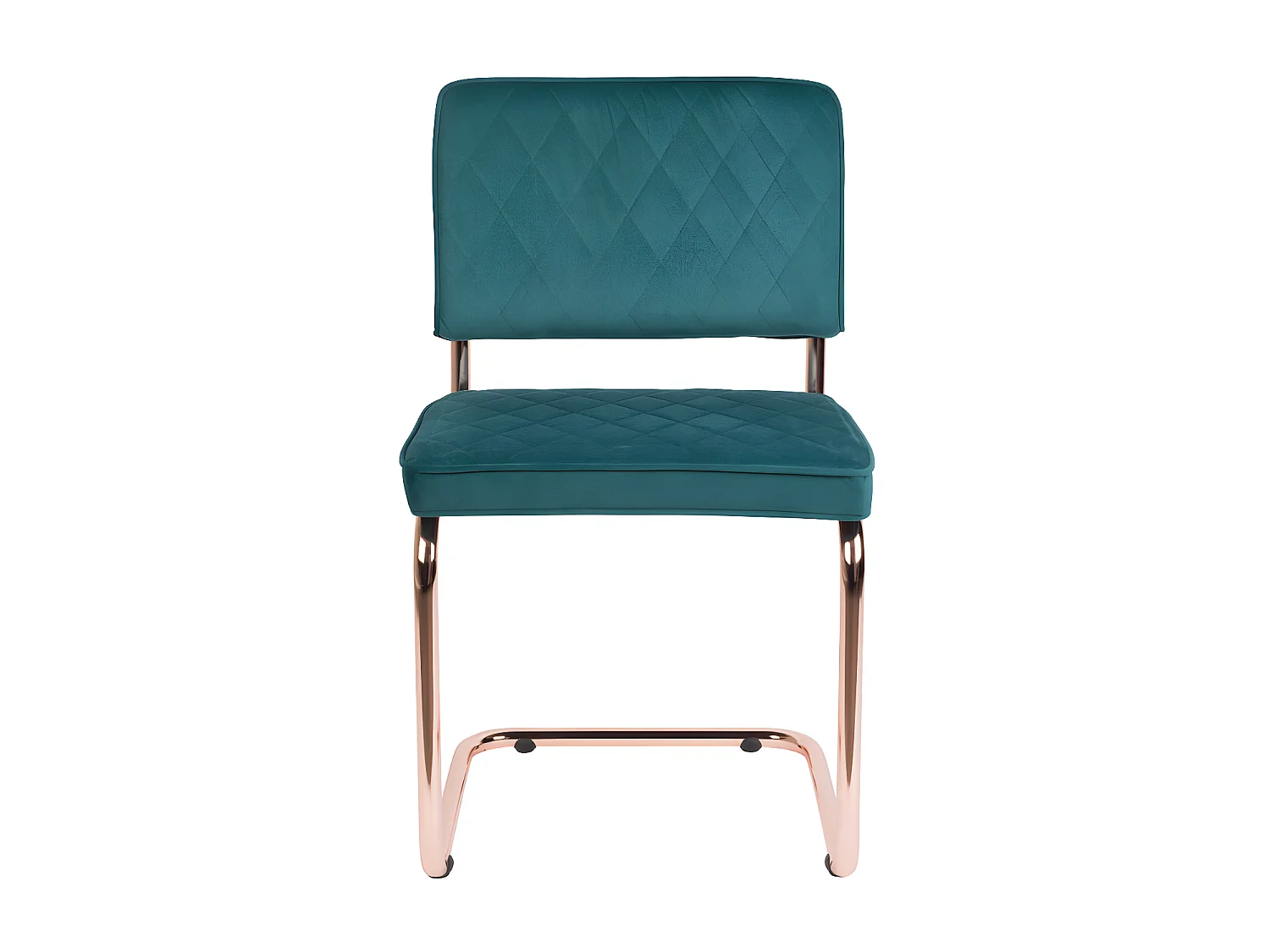 DIAMOND - Chaise en tissu Cuivre et Vert émeraude