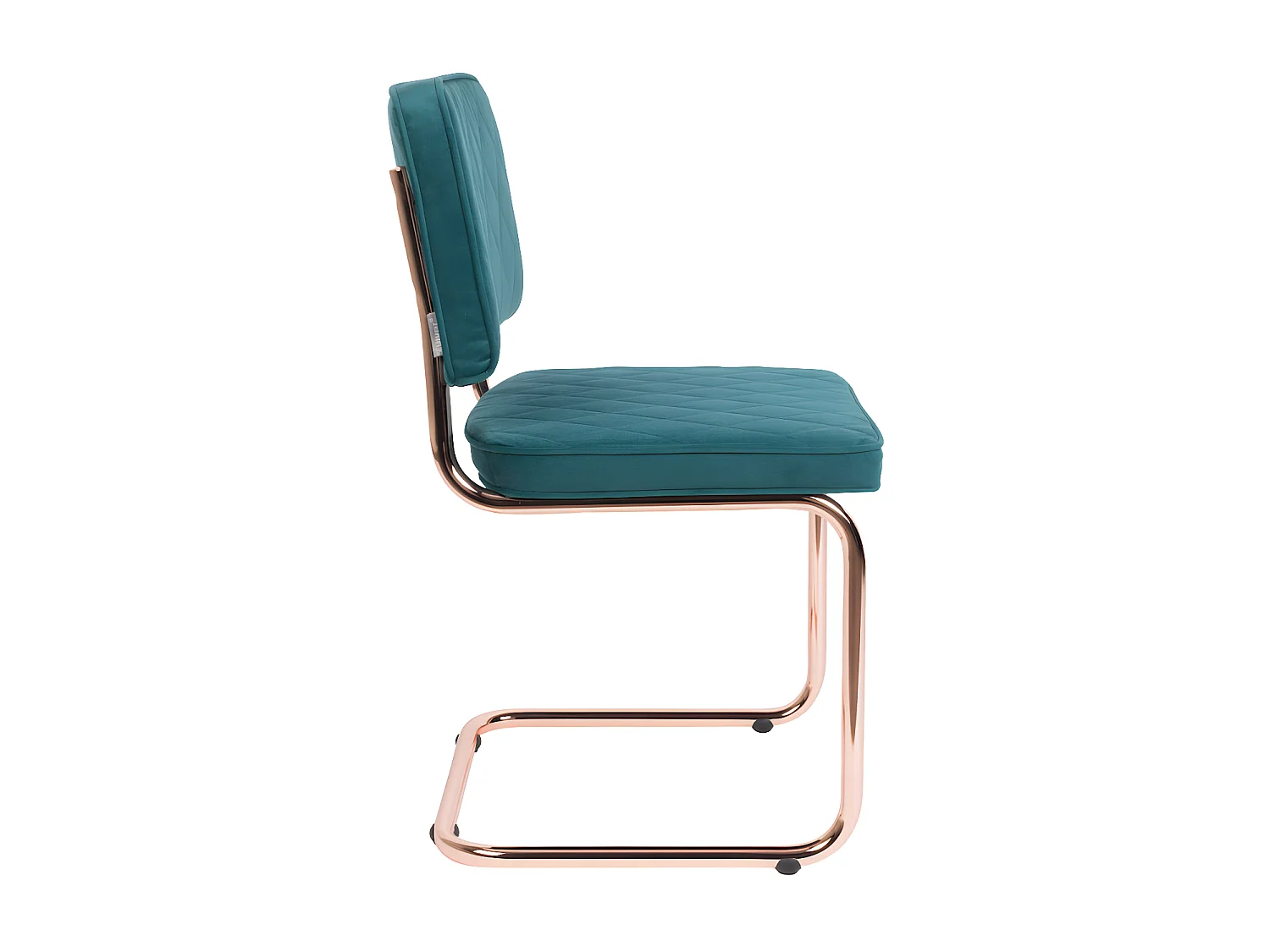 DIAMOND - Chaise en tissu Cuivre et Vert émeraude