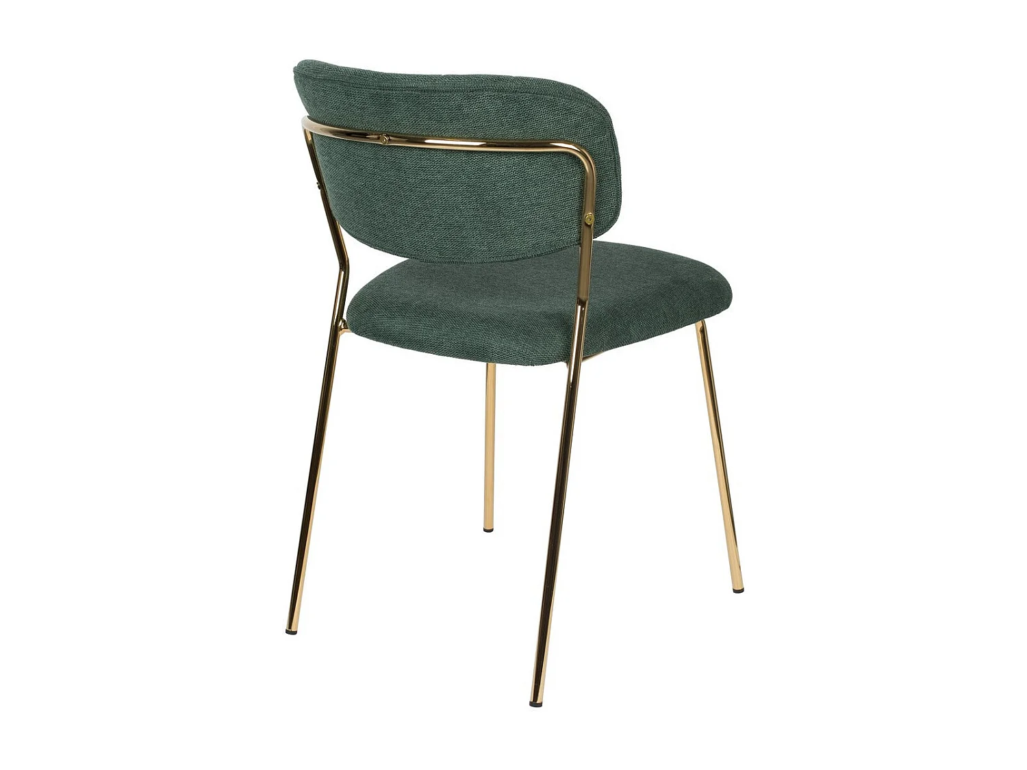 BELLAGIO - Chaise de repas en tissu vert avec structure dorée