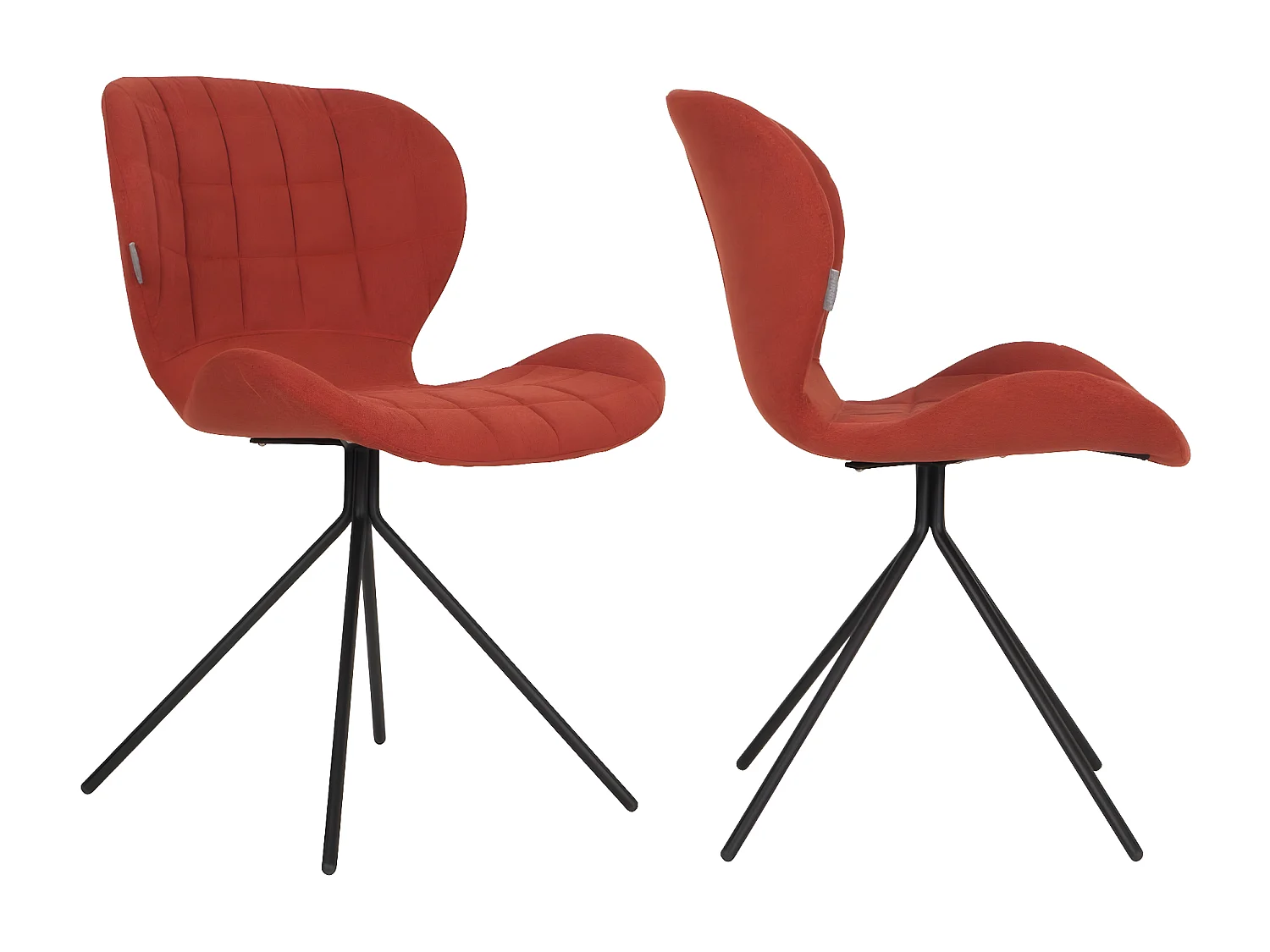 OMG - 2 chaises design en tissu orange