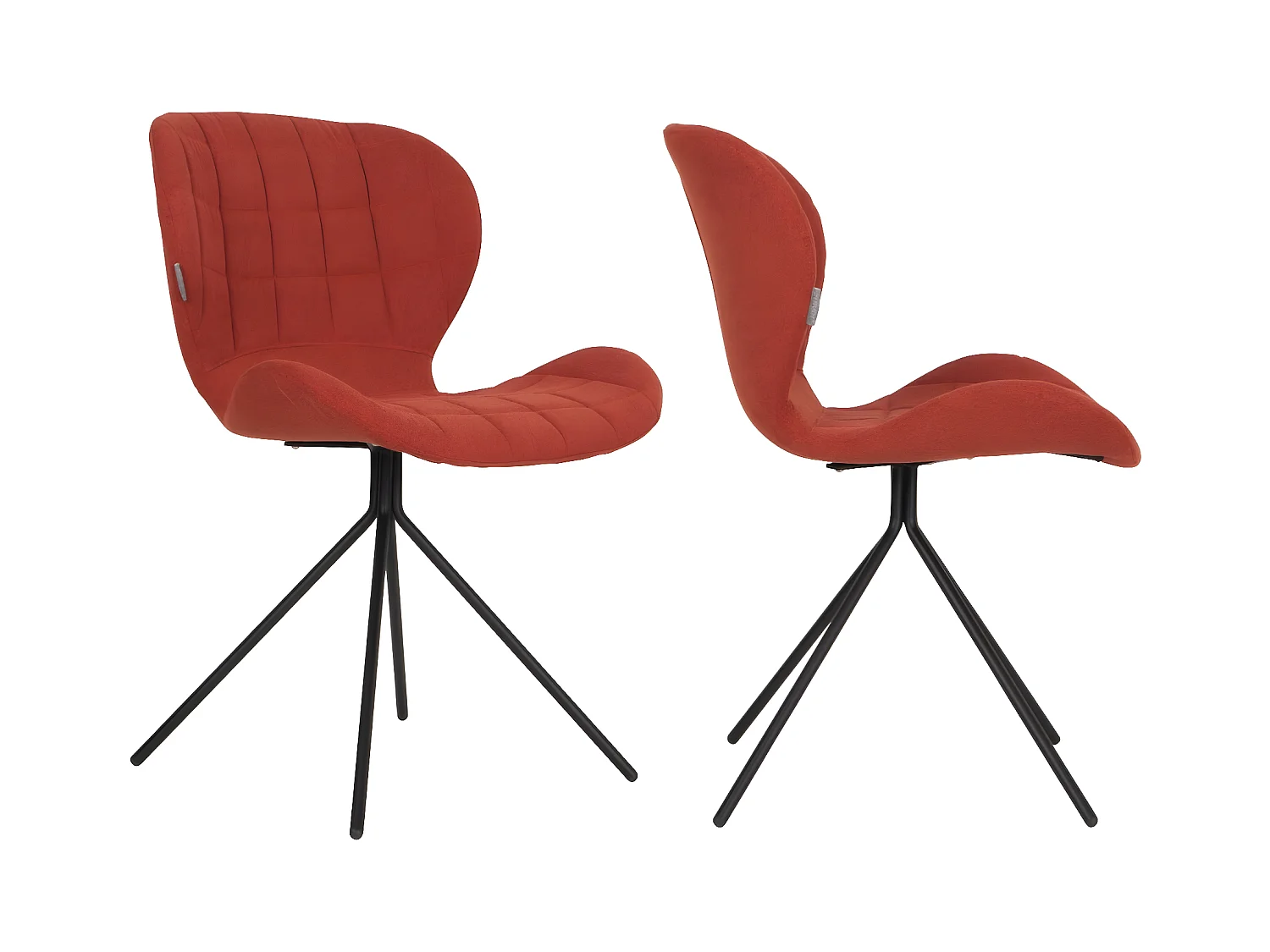 OMG - 2 chaises design en tissu orange
