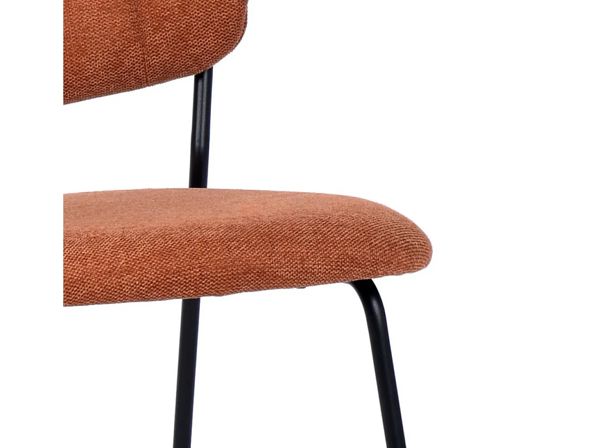 BELLAGIO - 2 Chaises de repas en tissu orange