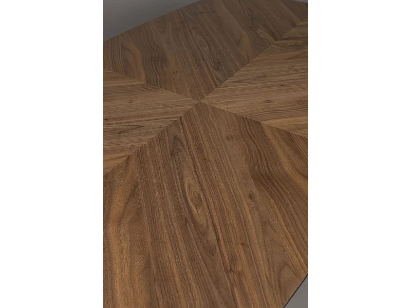 CLOVER - Table de repas ovale en bois noyer 165 cm