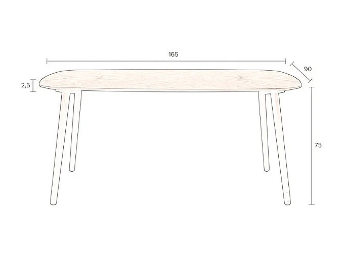 CLOVER - Table de repas ovale en bois noyer 165 cm