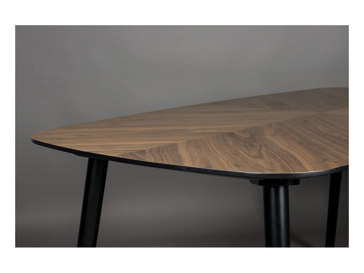 CLOVER - Table de repas ovale en bois noyer 165 cm