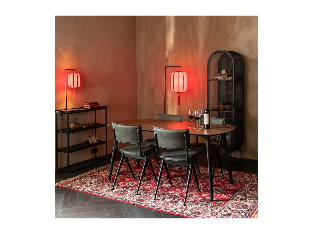 CLOVER - Table de repas ovale en bois noyer 165 cm