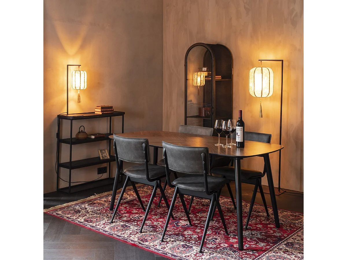 CLOVER - Table de repas ovale en bois noyer 165 cm