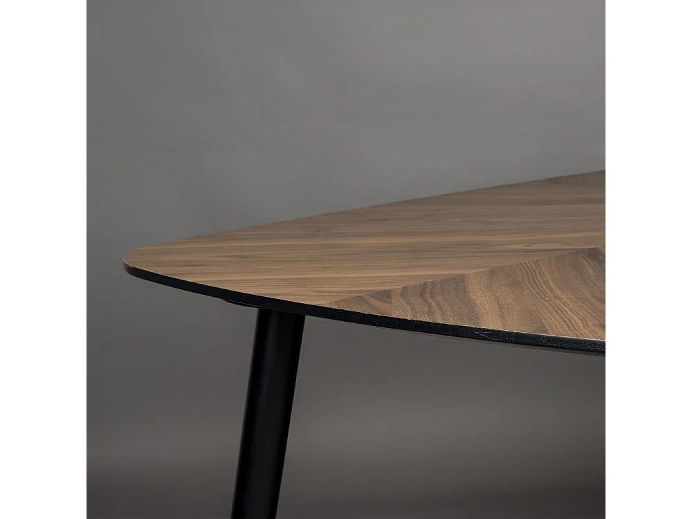 Clover - Table à manger aux bords arrondis 165x90cm - Couleur - Bois foncé