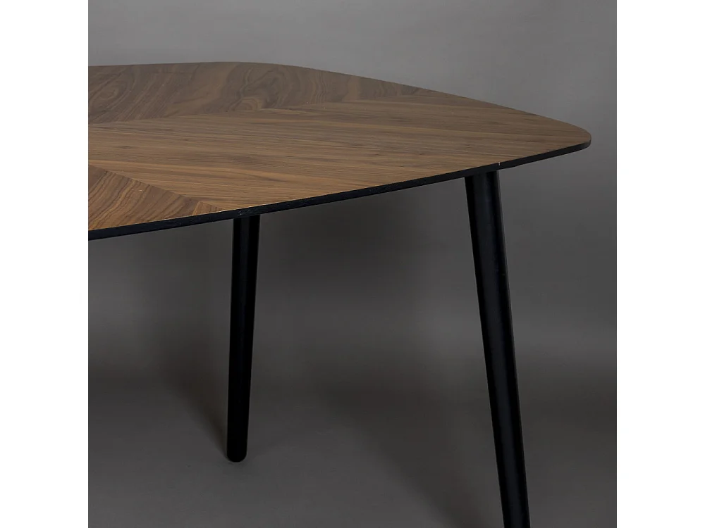 Clover - Table à manger aux bords arrondis 165x90cm - Couleur - Bois foncé