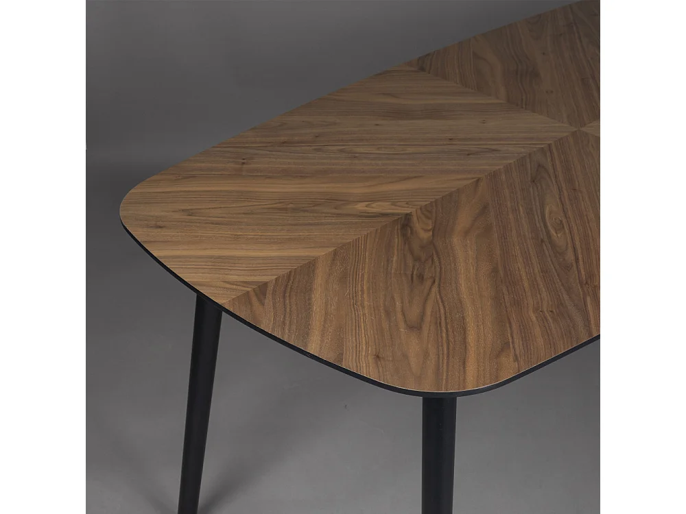Clover - Table à manger aux bords arrondis 165x90cm - Couleur - Bois foncé
