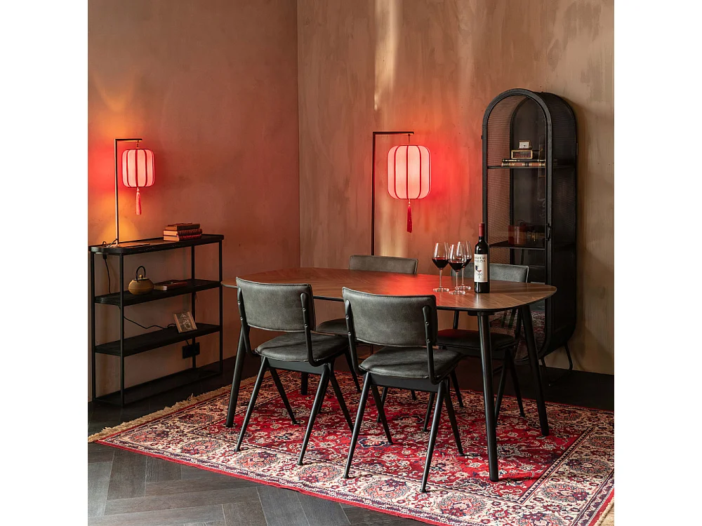 Clover - Table à manger aux bords arrondis 165x90cm - Couleur - Bois foncé