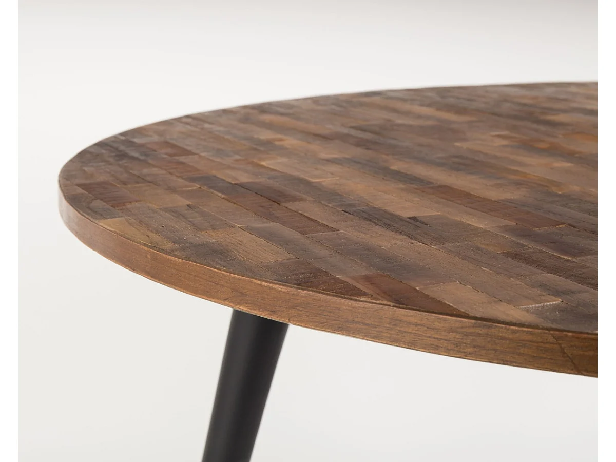 HAVANE - Table repas en bois recyclé et acier noir