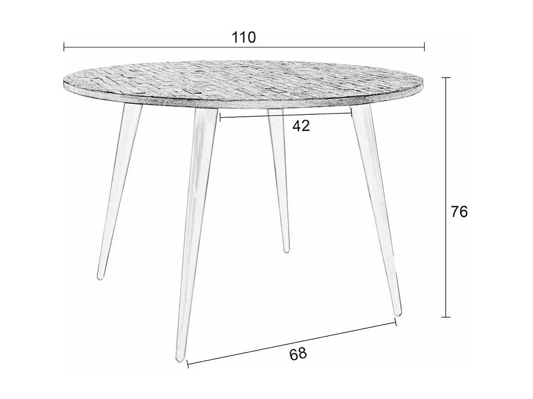 HAVANE - Table ronde en bois noir