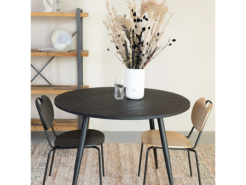 HAVANE - Table ronde en bois noir