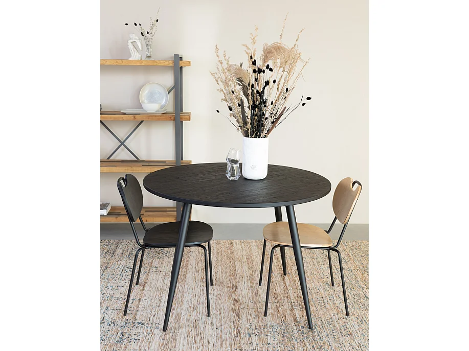 HAVANE - Table ronde en bois noir