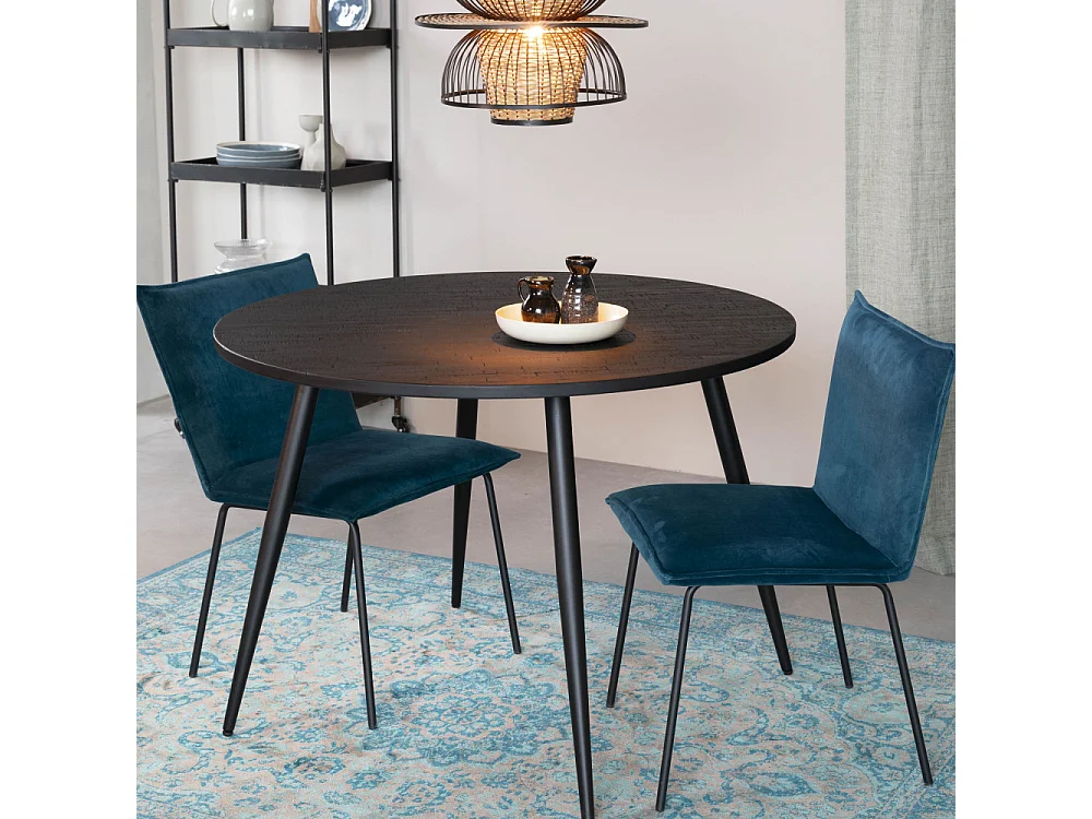 HAVANE - Table ronde en bois noir