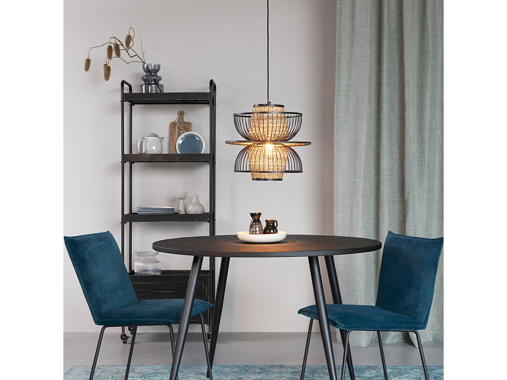 HAVANE - Table ronde en bois noir