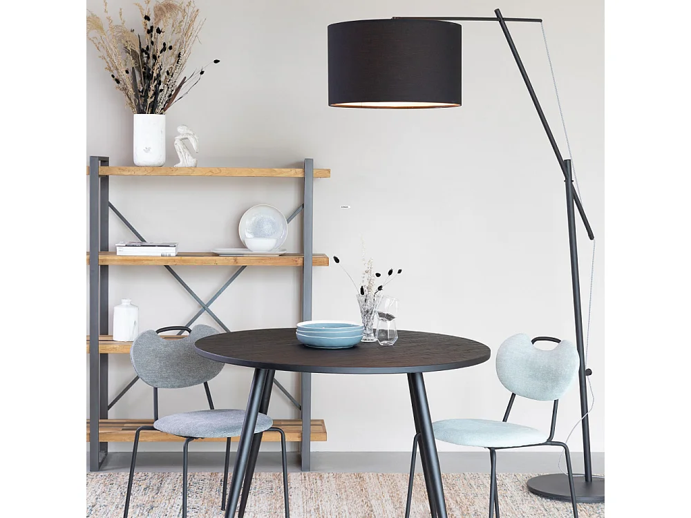 Mo  - Table à manger 4 personnes ronde en bois - Noir