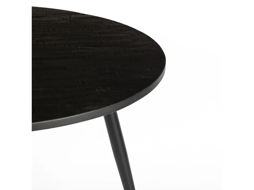 Mo  - Table à manger 4 personnes ronde en bois - Noir