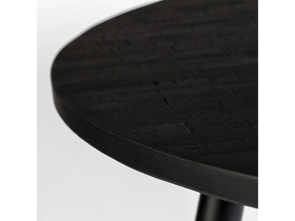 Mo  - Table à manger 4 personnes ronde en bois - Noir