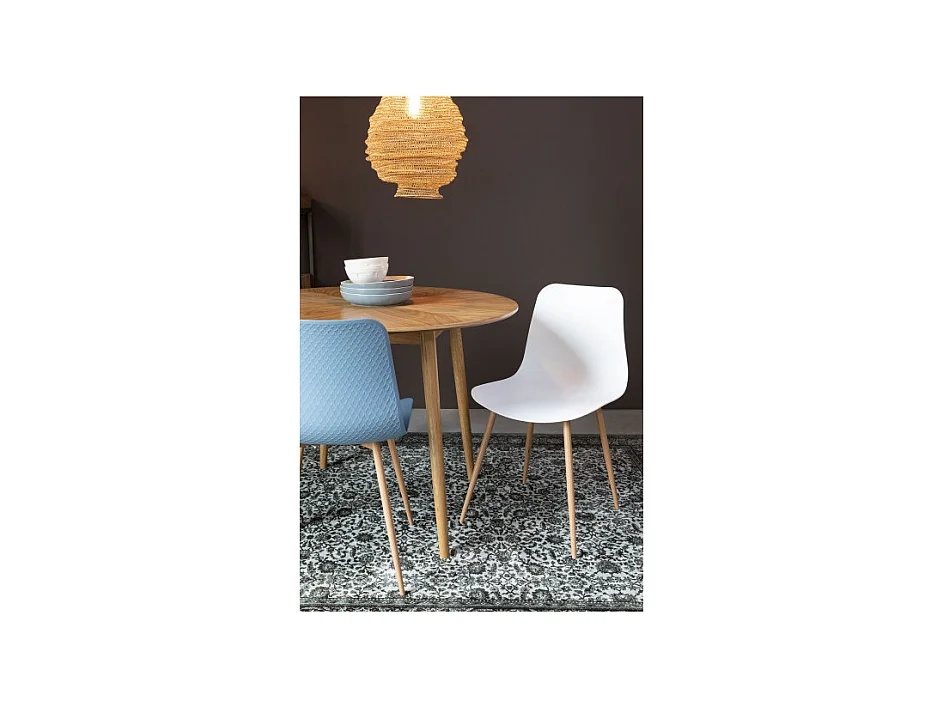 FAB - Table à manger ronde en bois naturel de 120 cm