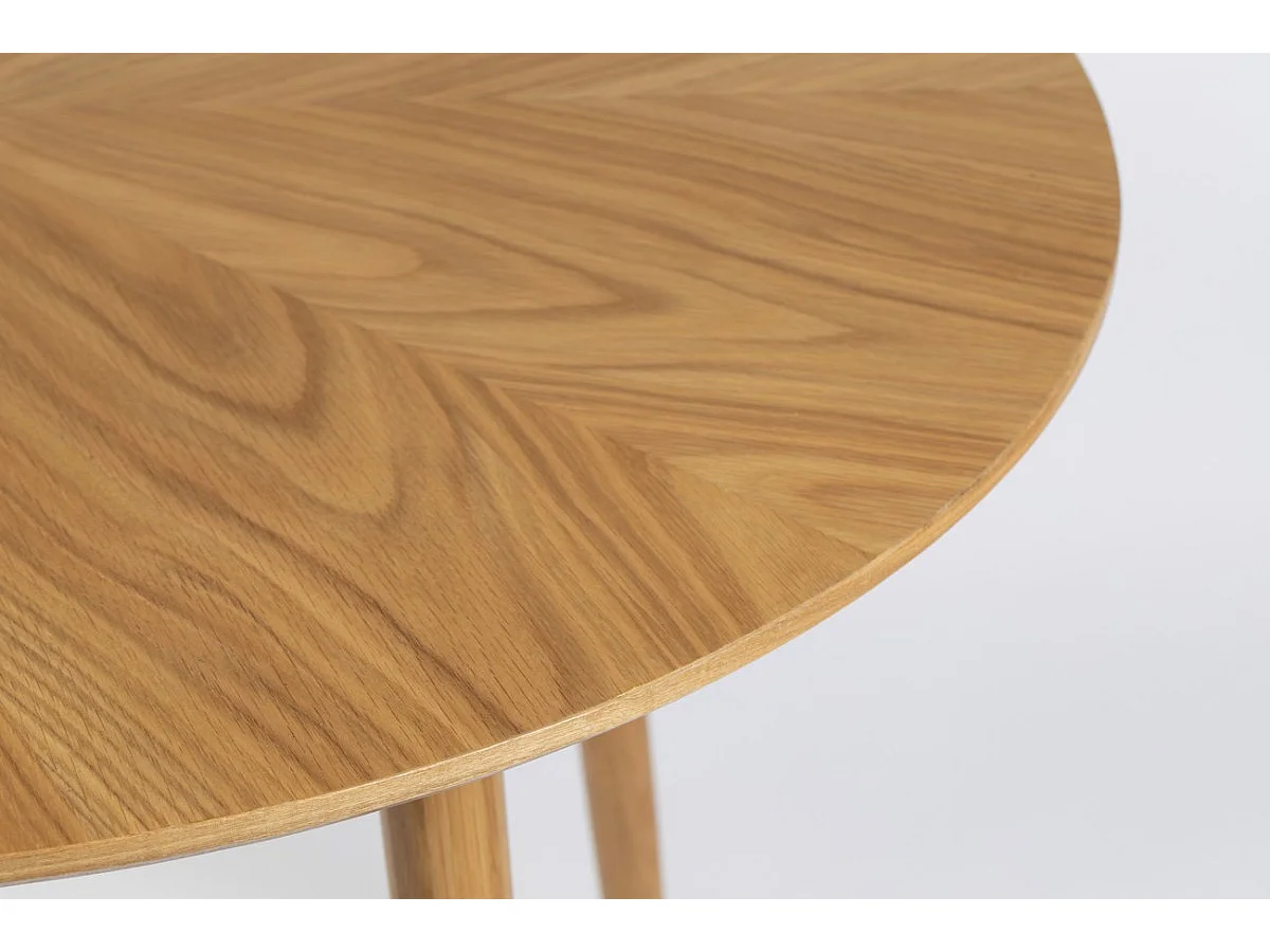 FAB - Table à manger ronde en bois naturel de 120 cm
