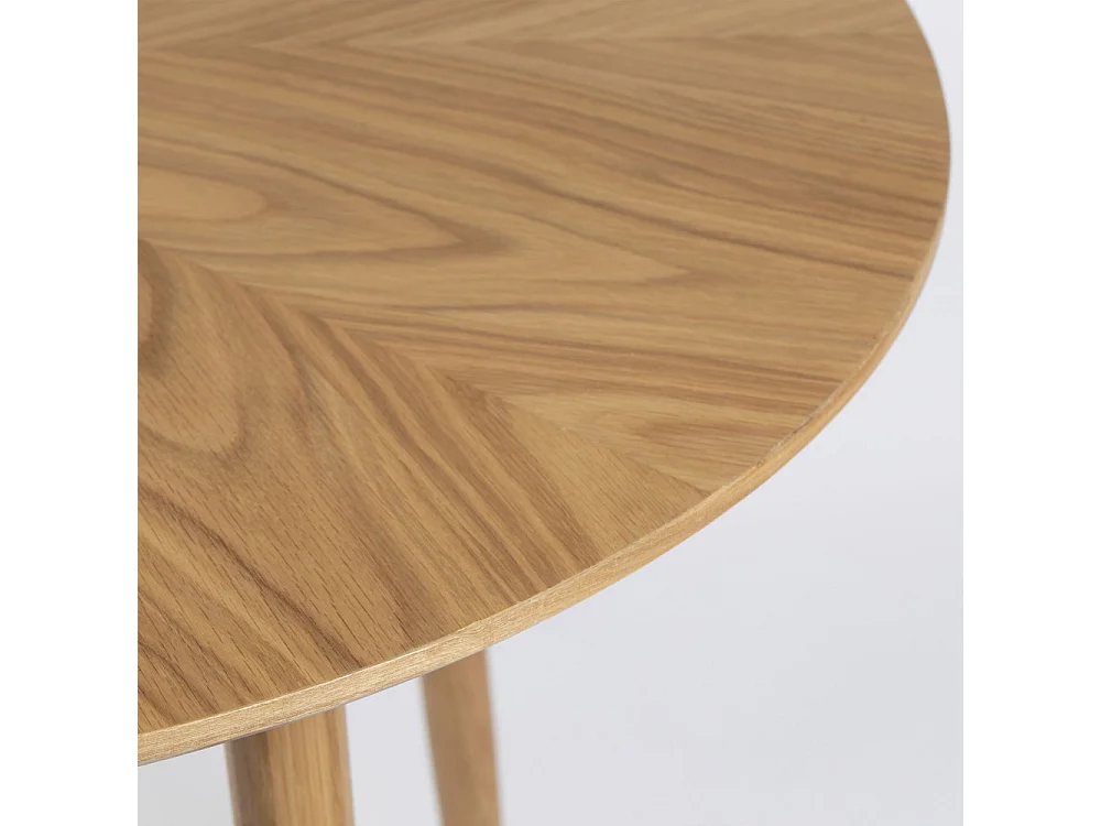 Fabio - Table à manger 4 personnes ronde en bois - Bois clair
