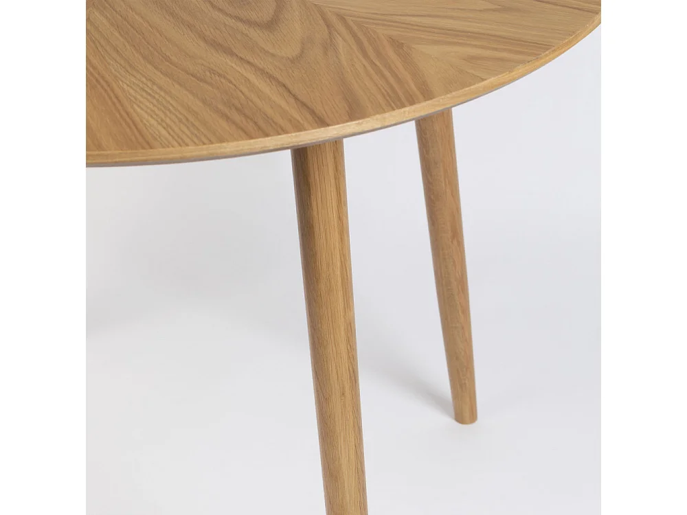 Fabio - Table à manger 4 personnes ronde en bois - Bois clair