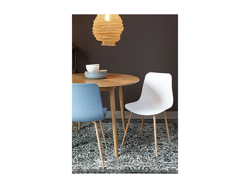 Fabio - Table à manger 4 personnes ronde en bois - Bois clair