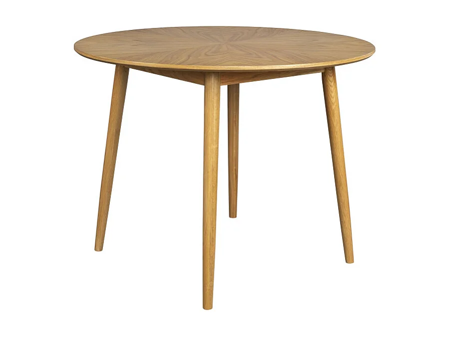 Fabio - Table à manger 2 personnes ronde en bois - Bois clair