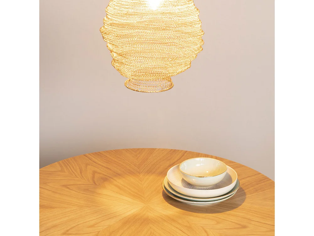 Fabio - Table à manger 2 personnes ronde en bois - Bois clair