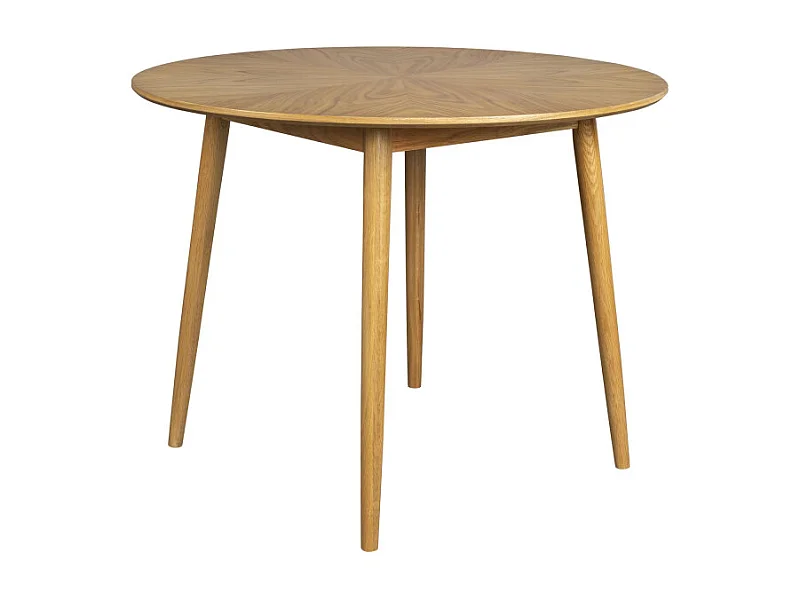 Fabio - Table à manger 2 personnes ronde en bois - Bois clair