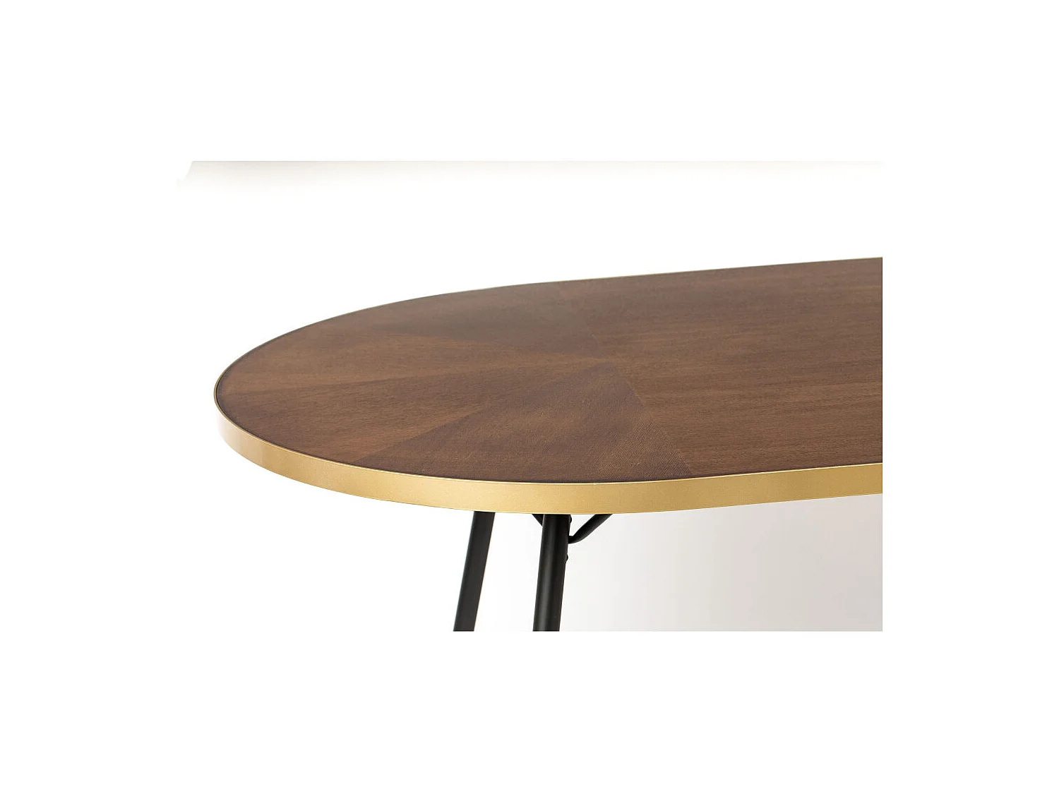 DENISE XL - Table de repas ovale en bois de Frêne finition Noyer