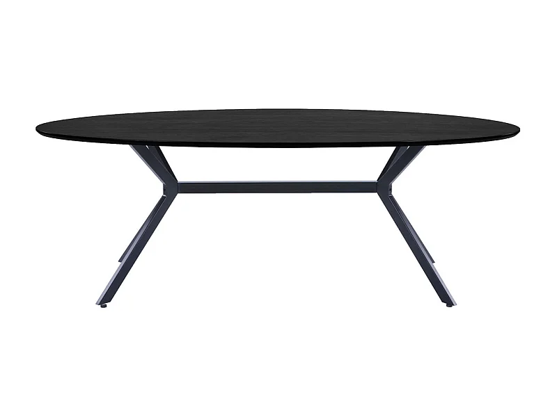 BRUNO - Table à manger ovale en MDF noir