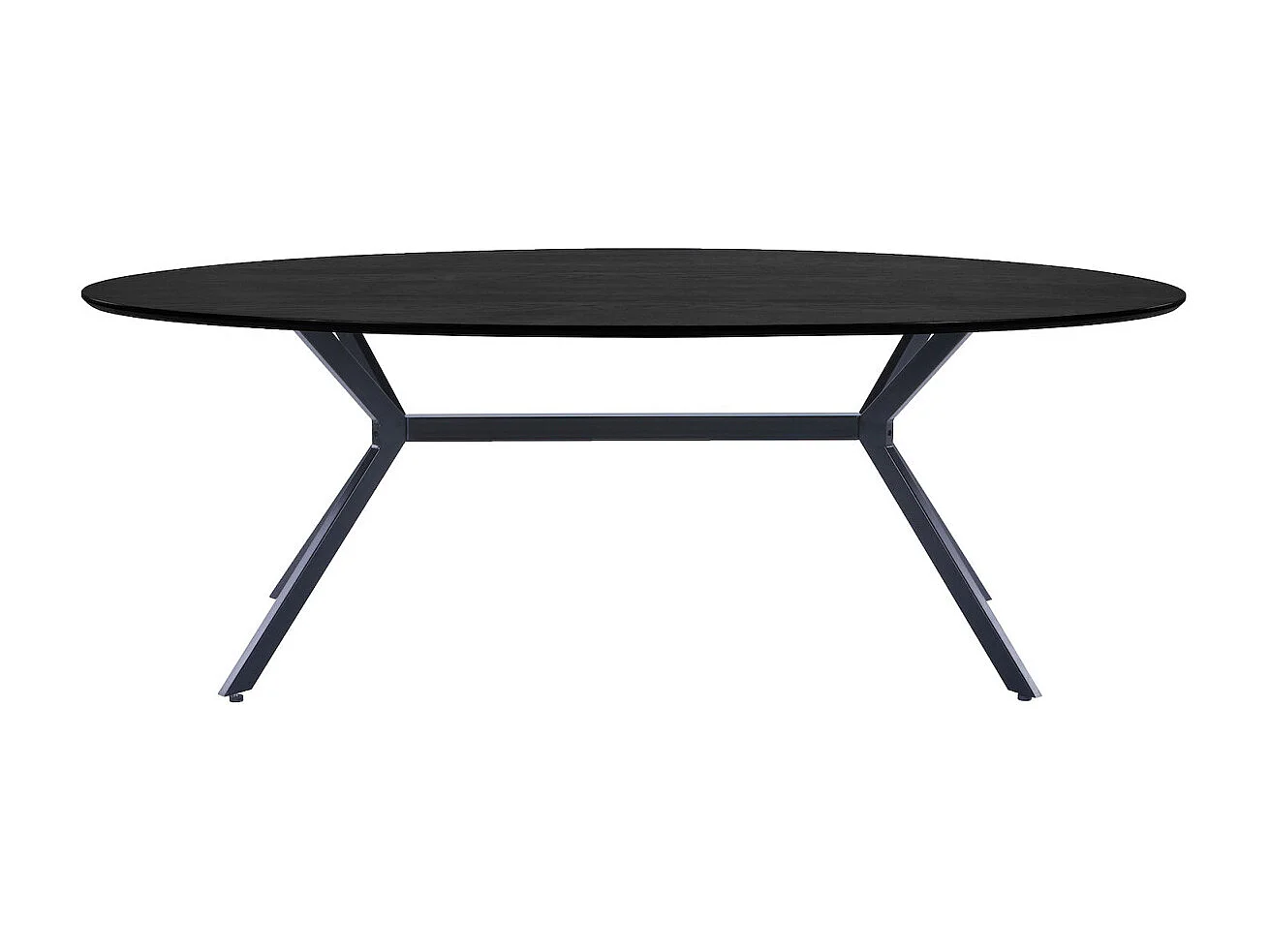 BRUNO - Table à manger ovale en MDF noir