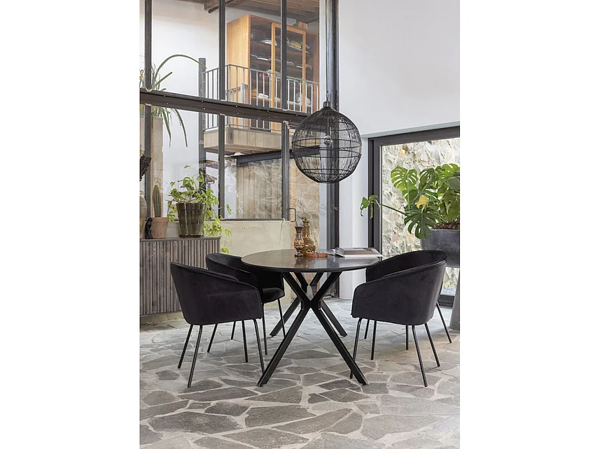 BRUNO - Table à manger ovale en MDF noir